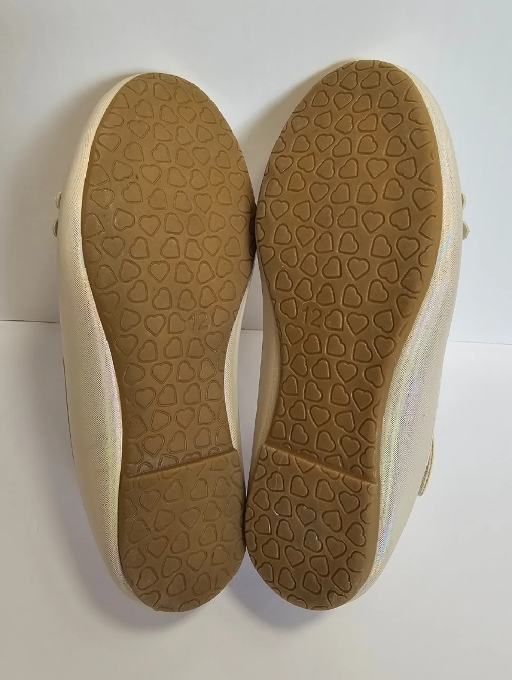 Rachel Shoes Girls Iridescent Floral Mary Janes - Pearl (Size 12)